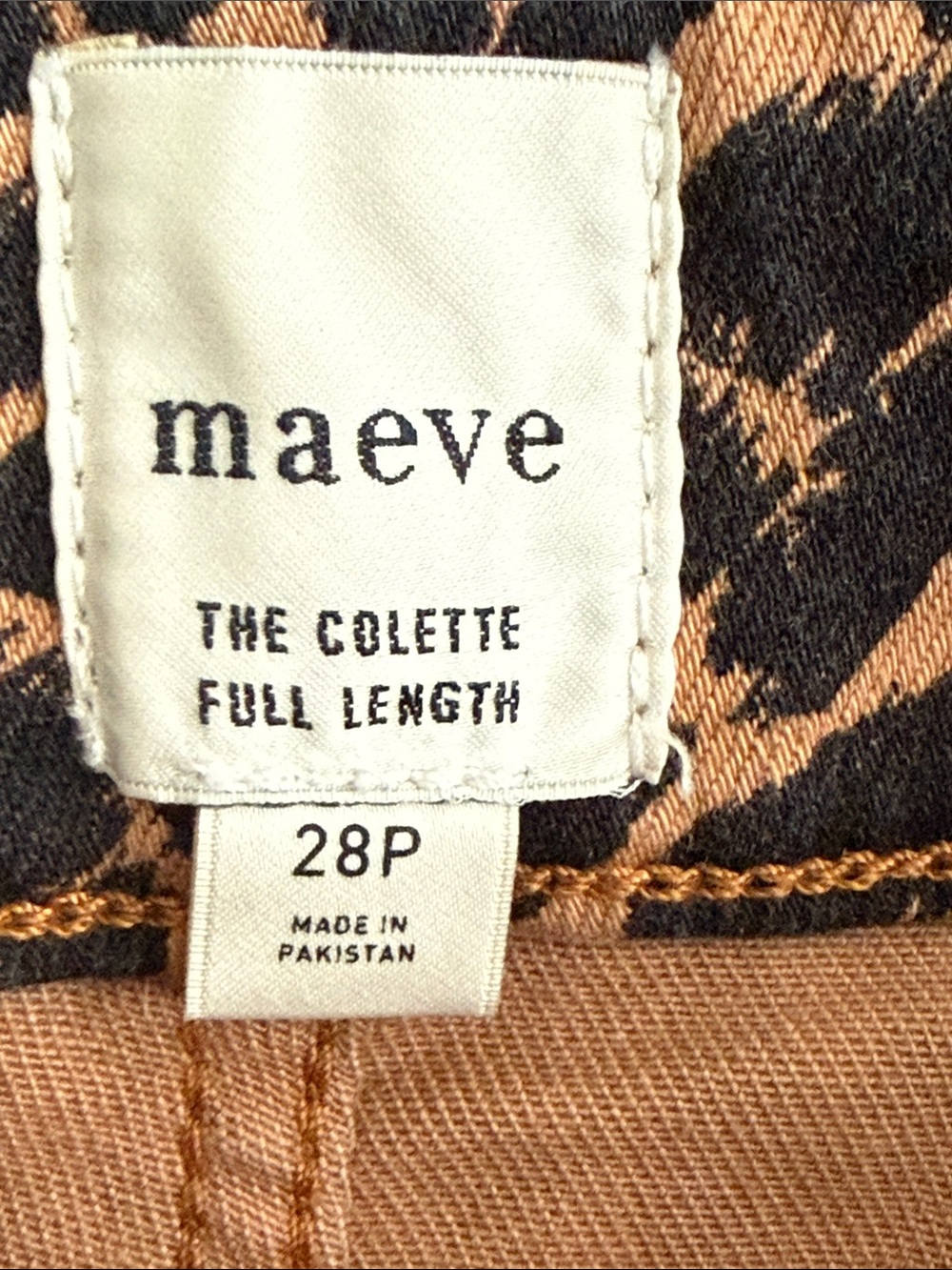 Anthropologie MAEVE The Colette Full-Length Wide-Leg Jeans Leopard Print Sz 28P - Picture 13 of 16
